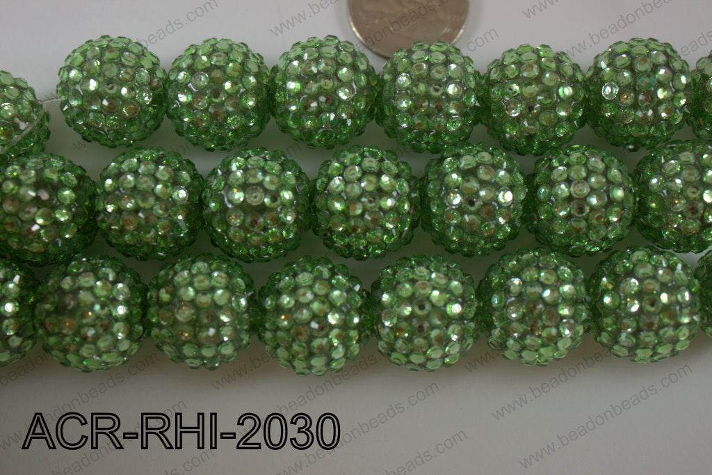 Acrylic Rhinestones Round 20mm green ACR-RHI-2030
