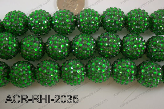 Acrylic Rhinestones Round 20mm green ACR-RHI-2035
