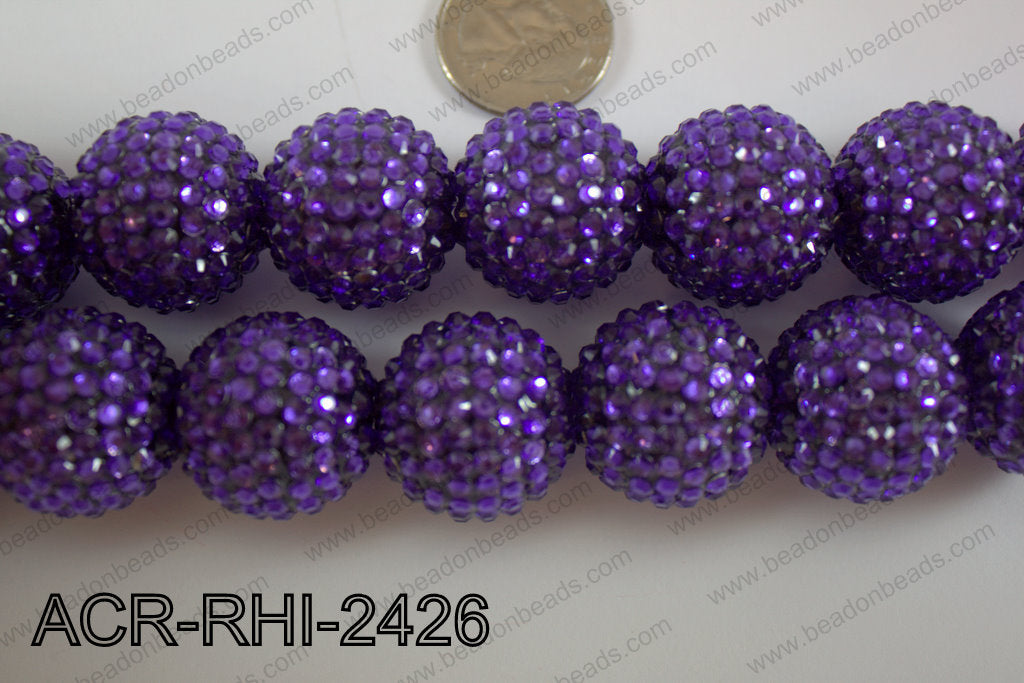 Acrylic Rhinestones Round 24mm purple ACR-RHI-2426