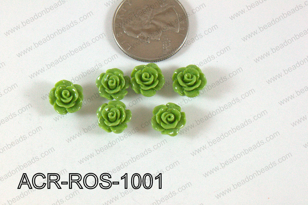 Acrylic Rose Green 10mm ACR-ROS-1001