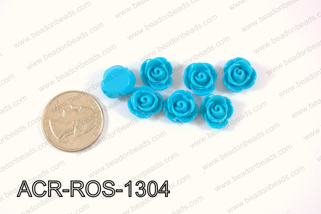 Acrylic Rose bead 13mm blue ACR-ROS-1304