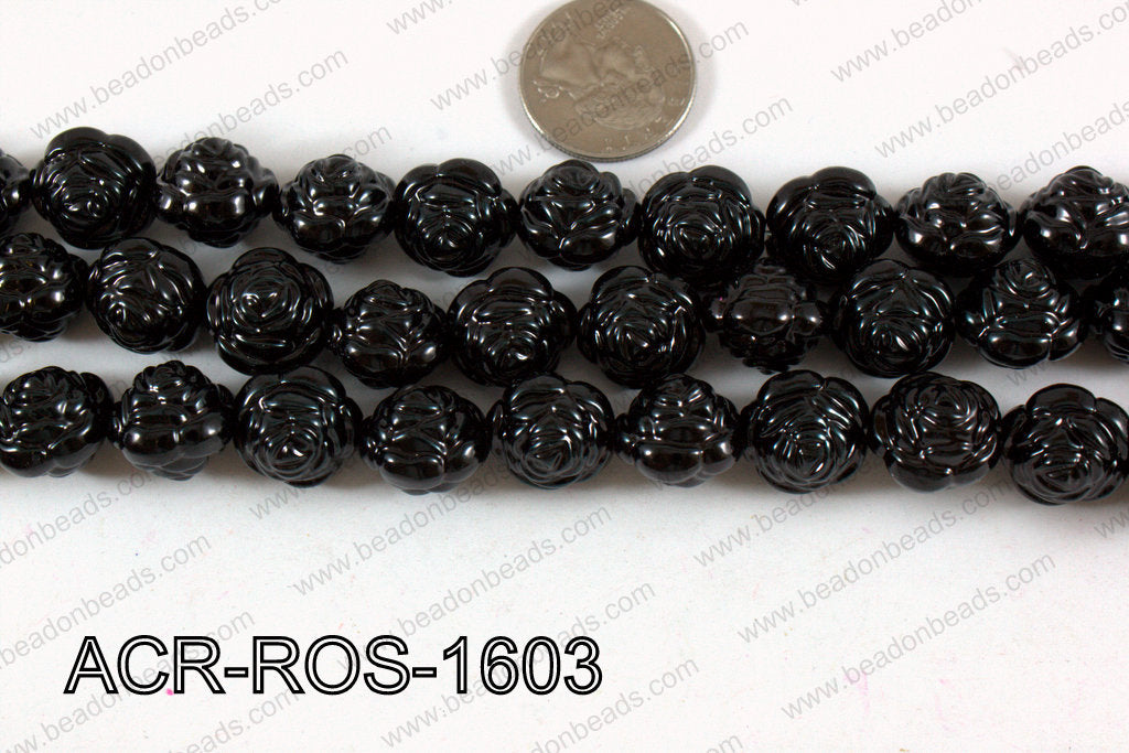 Acrylic Rose Black 16mm ACR-ROS-1603