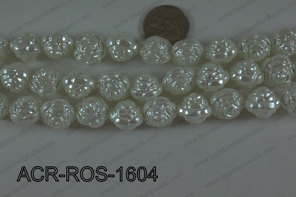 Acrylic Rose White 16mm ACR-ROS-1604
