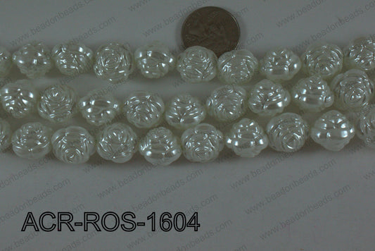 Acrylic Rose White 16mm ACR-ROS-1604