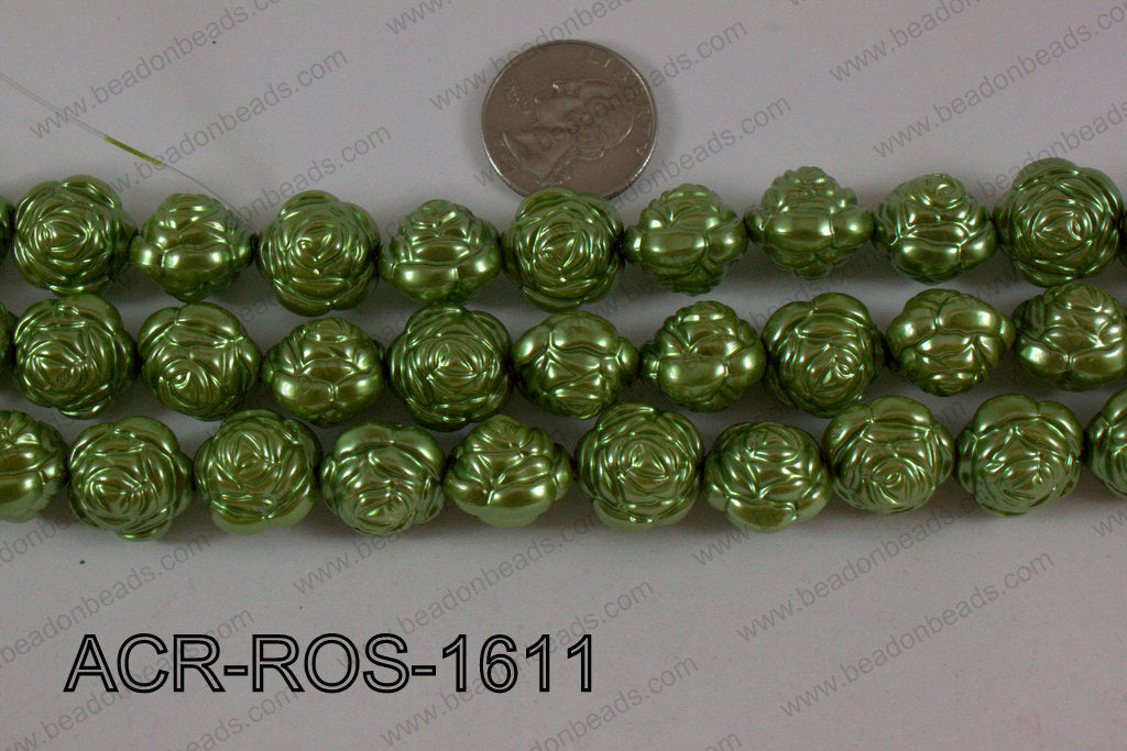 Acrylic Rose Green16mm ACR-ROS-1611