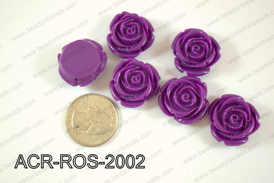 Acrylic Rose bead 20mm purple ACR-ROS-2002
