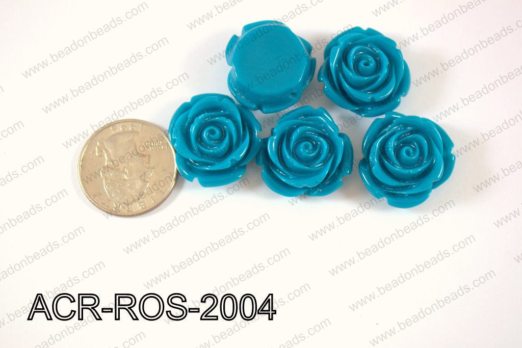 Acrylic Rose bead 20mm dark blue ACR-ROS-2004