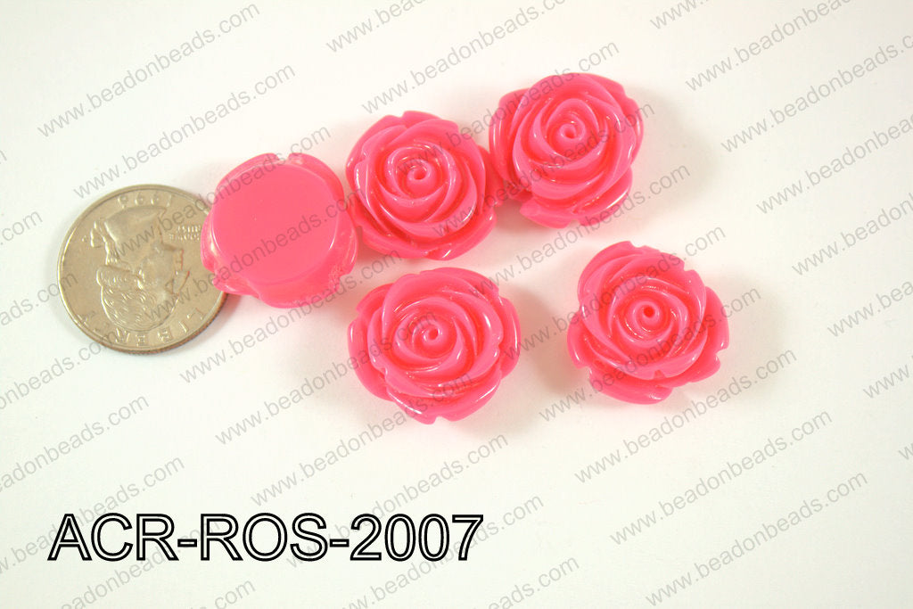 Acrylic Rose bead 20mm dark pink ACR-ROS-2007