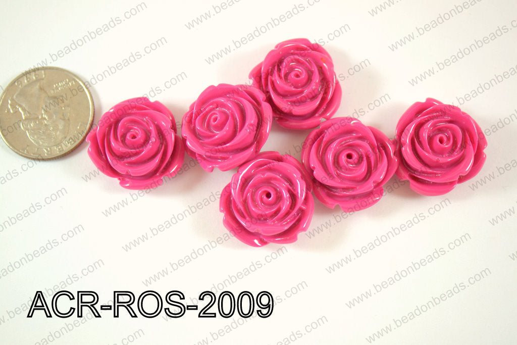Acrylic Rose bead 20mm purple ACR-ROS-2009