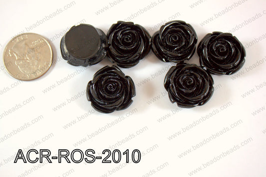Acrylic Rose bead 20mm black ACR-ROS-2010