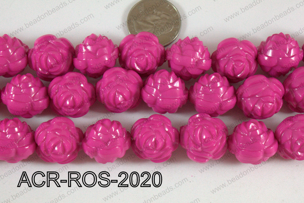 Acrylic Rose Hot Pink 20mm ACR-ROS-2020