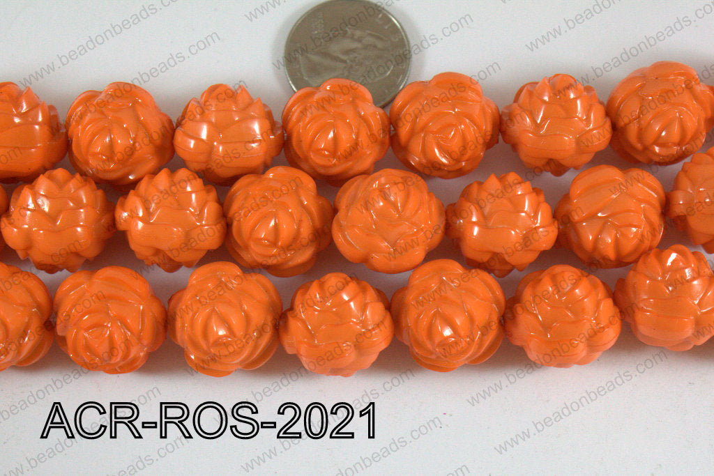 Acrylic Rose Orange 20mm ACR-ROS-2021