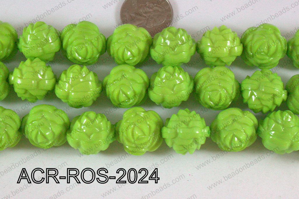 Acrylic Rose Green 20mm ACR-ROS-2024