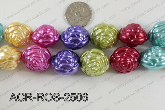 Acrylic Rose 25mm multi ACR-ROS-2506