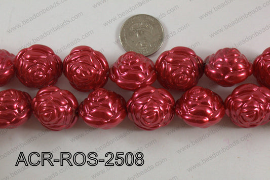 Acrylic Rose 25mm red ACR-ROS-2508