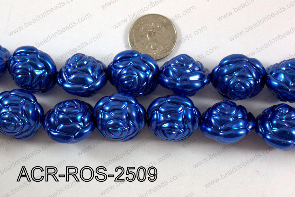 Acrylic Rose 25mm dark blue ACR-ROS-2509