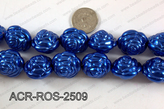 Acrylic Rose 25mm dark blue ACR-ROS-2509