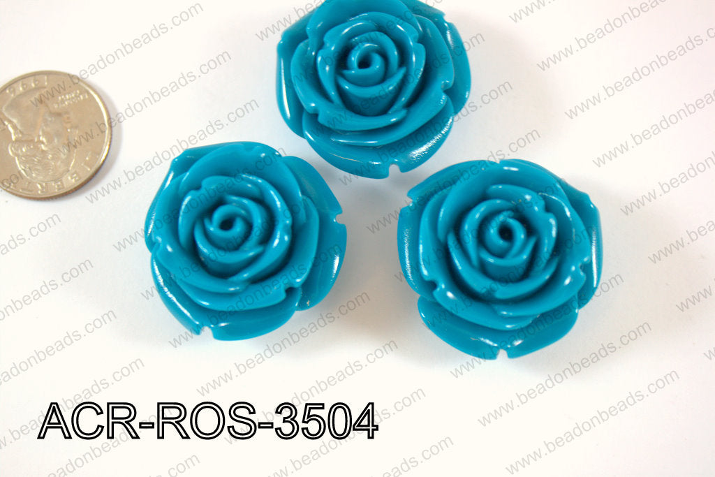 Acrylic Rose bead 35mm dark blue ACR-ROS-3504