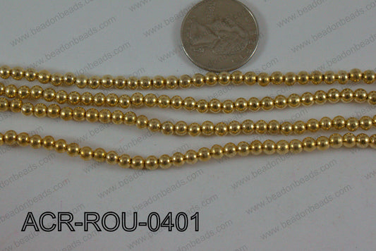 Acrylic Round Gold 4mm ACR-ROU-0401