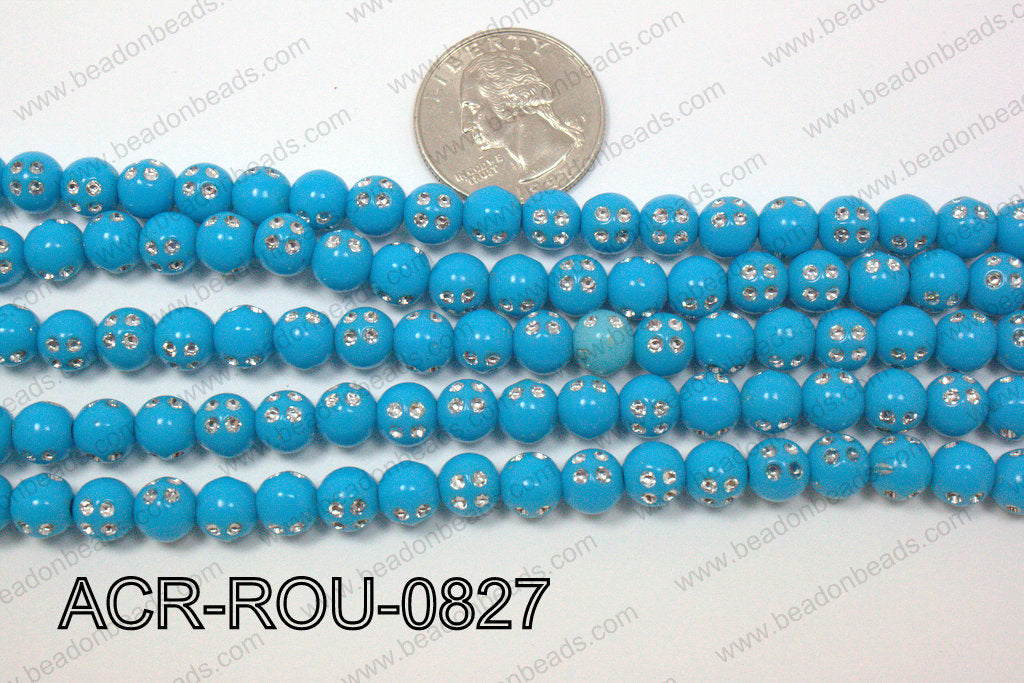 Acrylic Dice Round Turquoise 8mm ACR-ROU-0827