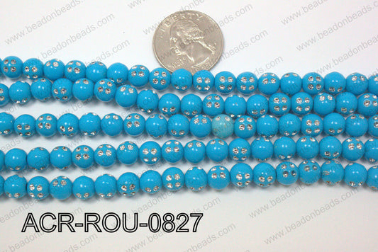 Acrylic Dice Round Turquoise 8mm ACR-ROU-0827