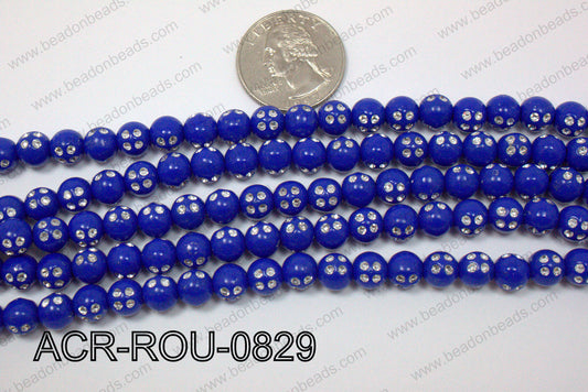 Acrylic Dice Round Dark Blue 8mm ACR-ROU-0829