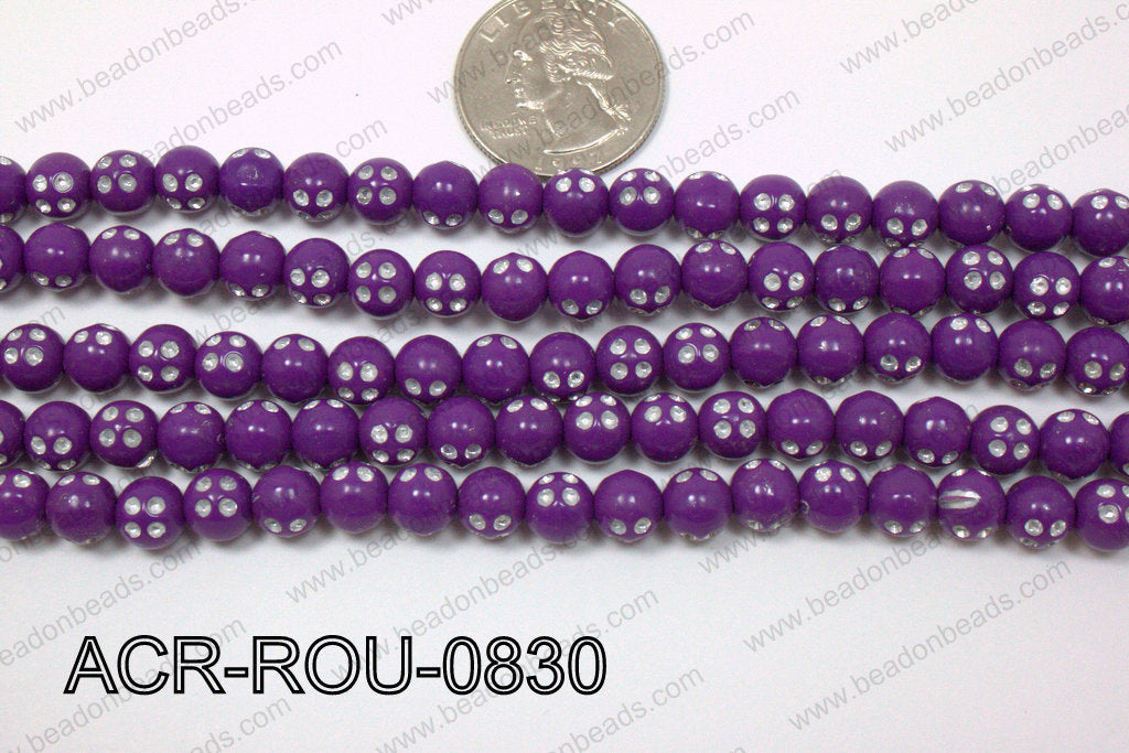 Acrylic Dice Round Dark Purple 8mm ACR-ROU-0830