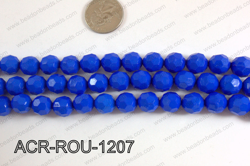 Acrylic Round faceted 12mm dark blue ACR-ROU-1207