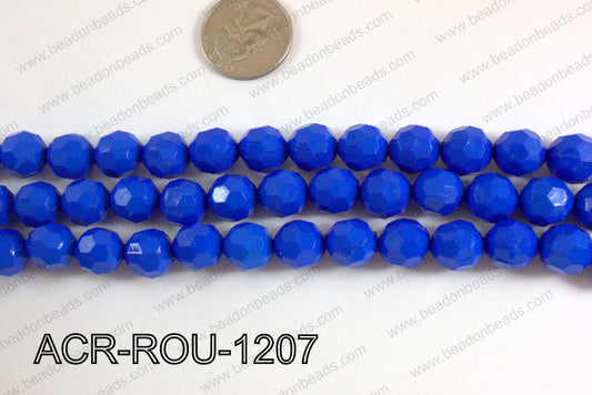 Acrylic Round faceted 12mm dark blue ACR-ROU-1207