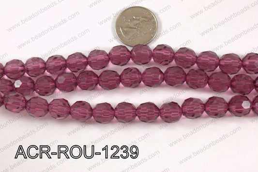 Acrylic Round faceted 12mm wine  ACR-ROU-1239
