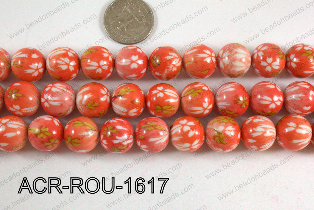 Acrylic Round  Orange 16mm ACR-ROU-1617