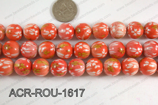 Acrylic Round  Orange 16mm ACR-ROU-1617