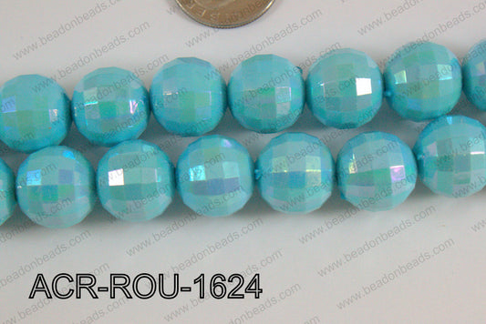 Acrylic Round faceted 16mm light blue ACR-ROU-1624