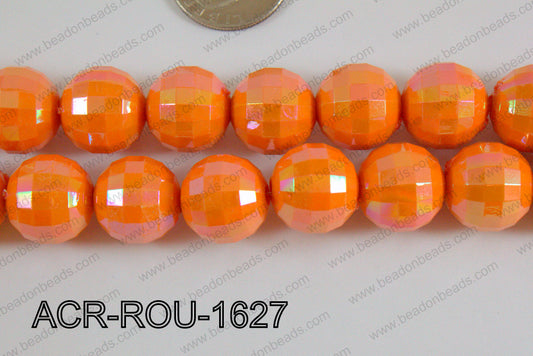Acrylic Round faceted 16mm orange ACR-ROU-1627