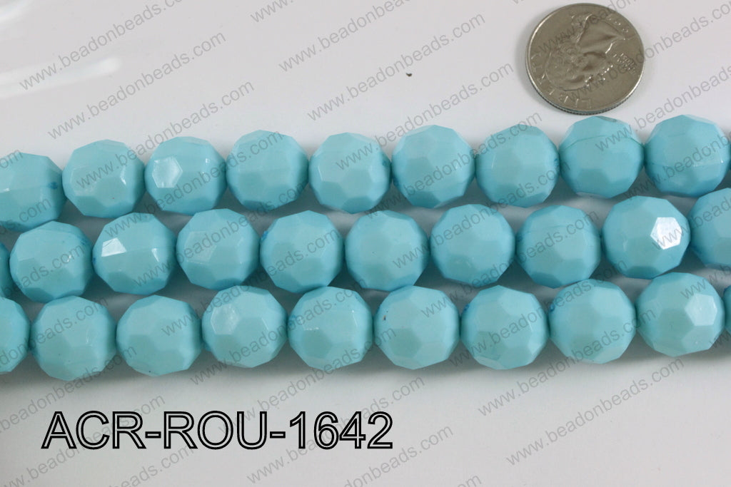 Acrylic Round faceted 16mm light blue ACR-ROU-1642
