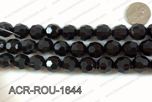 Acrylic Round faceted 16mm black ACR-ROU-1644