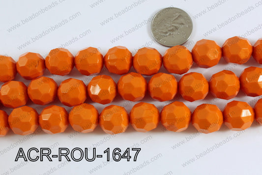 Acrylic Round faceted 16mm orange ACR-ROU-1647