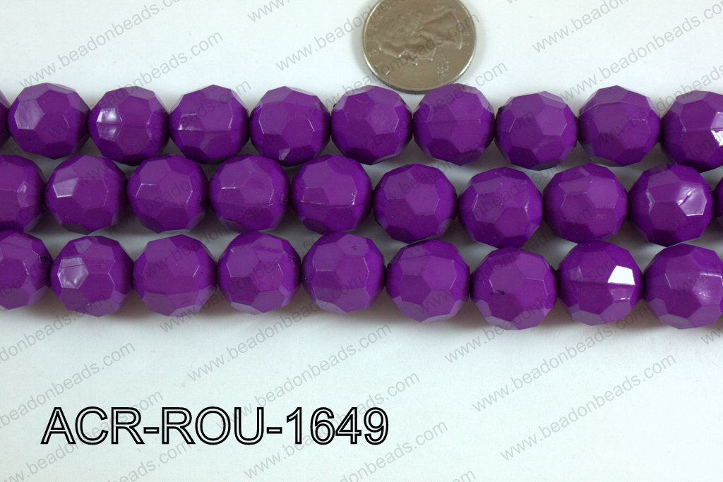 Acrylic Round faceted 16mm purple ACR-ROU-1649