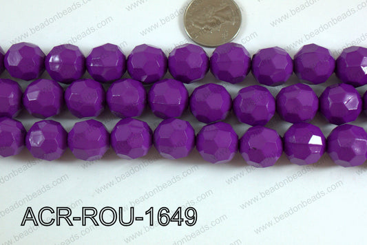Acrylic Round faceted 16mm purple ACR-ROU-1649