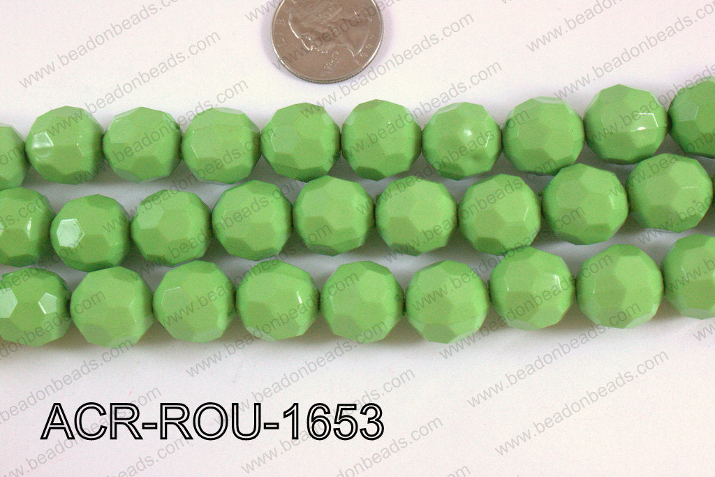 Acrylic Round faceted 16mm green ACR-ROU-1653