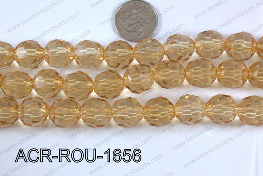 Acrylic Round faceted 16mm beige  ACR-ROU-1656