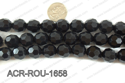 Acrylic Round faceted 16mm black  ACR-ROU-1658