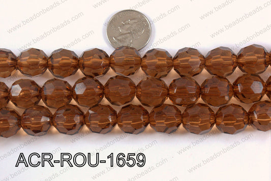 Acrylic Round faceted 16mm brown  ACR-ROU-1659