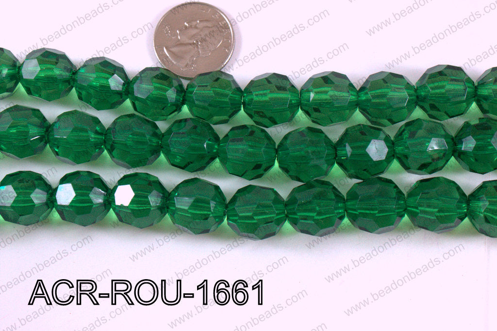 Acrylic Round faceted 16mm green  ACR-ROU-1661
