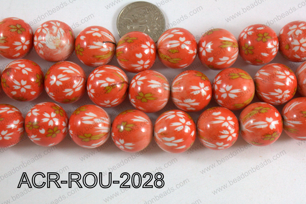 Acrylic Round  Orange 20mm ACR-ROU-2027