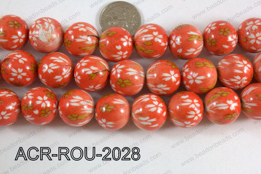 Acrylic Round  Orange 20mm ACR-ROU-2027