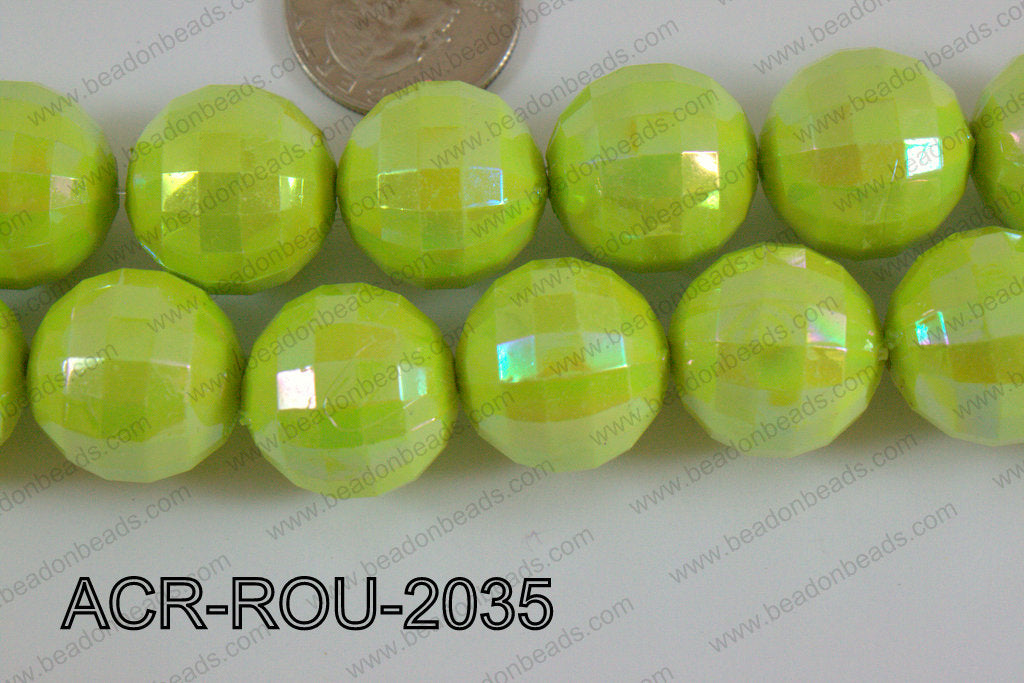 Acrylic Round faceted 20mm green ACR-ROU-2035