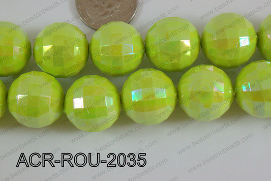 Acrylic Round faceted 20mm green ACR-ROU-2035