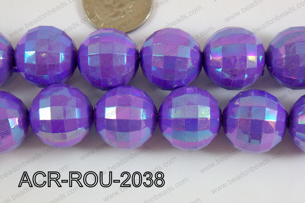Acrylic Round faceted 20mm purple ACR-ROU-2038