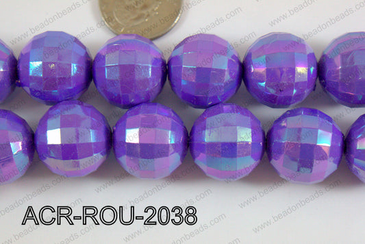 Acrylic Round faceted 20mm purple ACR-ROU-2038
